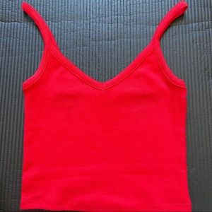 Red Ribbed Cropped Tank ❗️